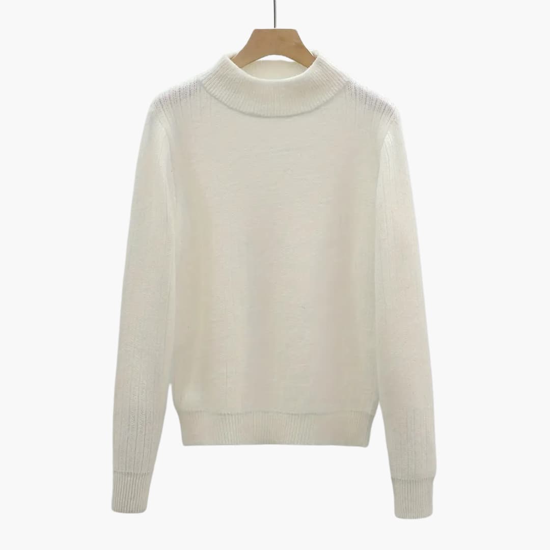 Francesca - Cozy sweater with mocha collar for women