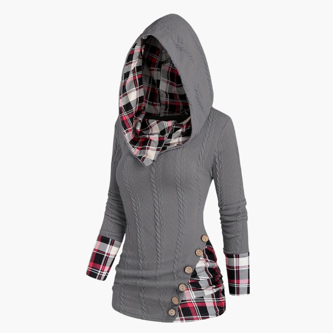 Carla - Stylish cable-knit hoodie for women