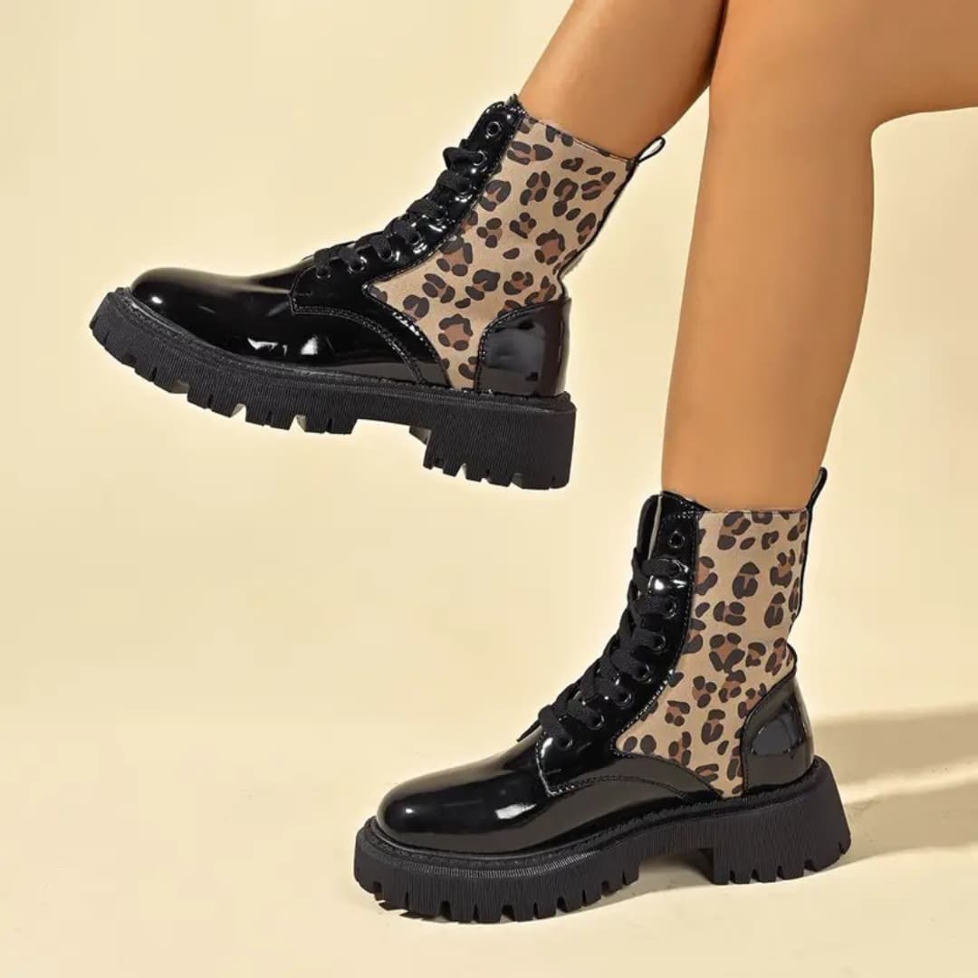 Kendall - Trendy ankle boots with leopard print for women