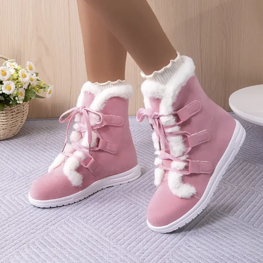 Olivia - Stylish flat lace-up boots for women