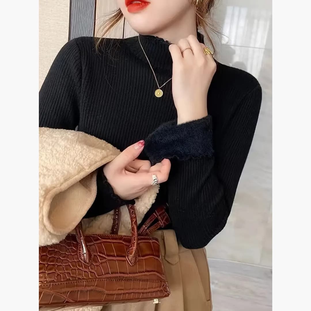 Diana - Stylish sweater with mock neck for women