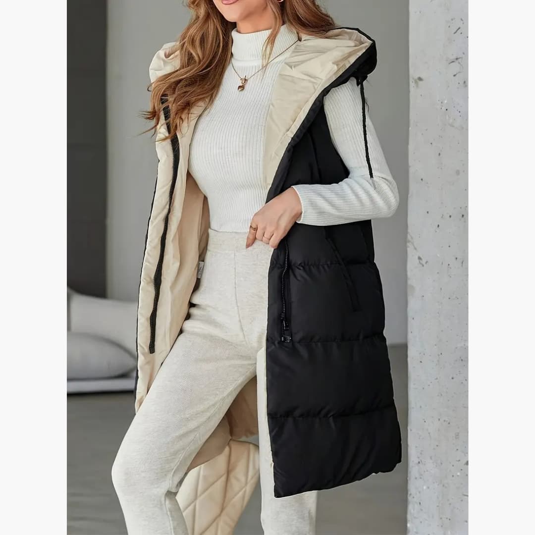 Ursula - Elegant quilted vest with zipper for women