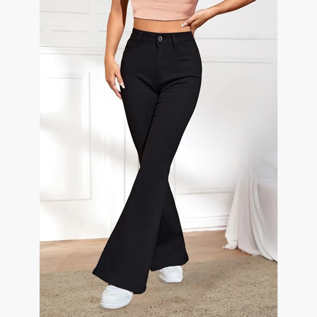 Greta - Warm fleece-lined Flare jeans for women