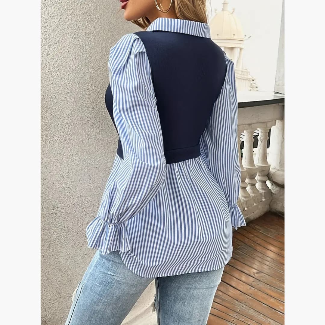 Fabiola - Elegant langermet bluse for kvinner