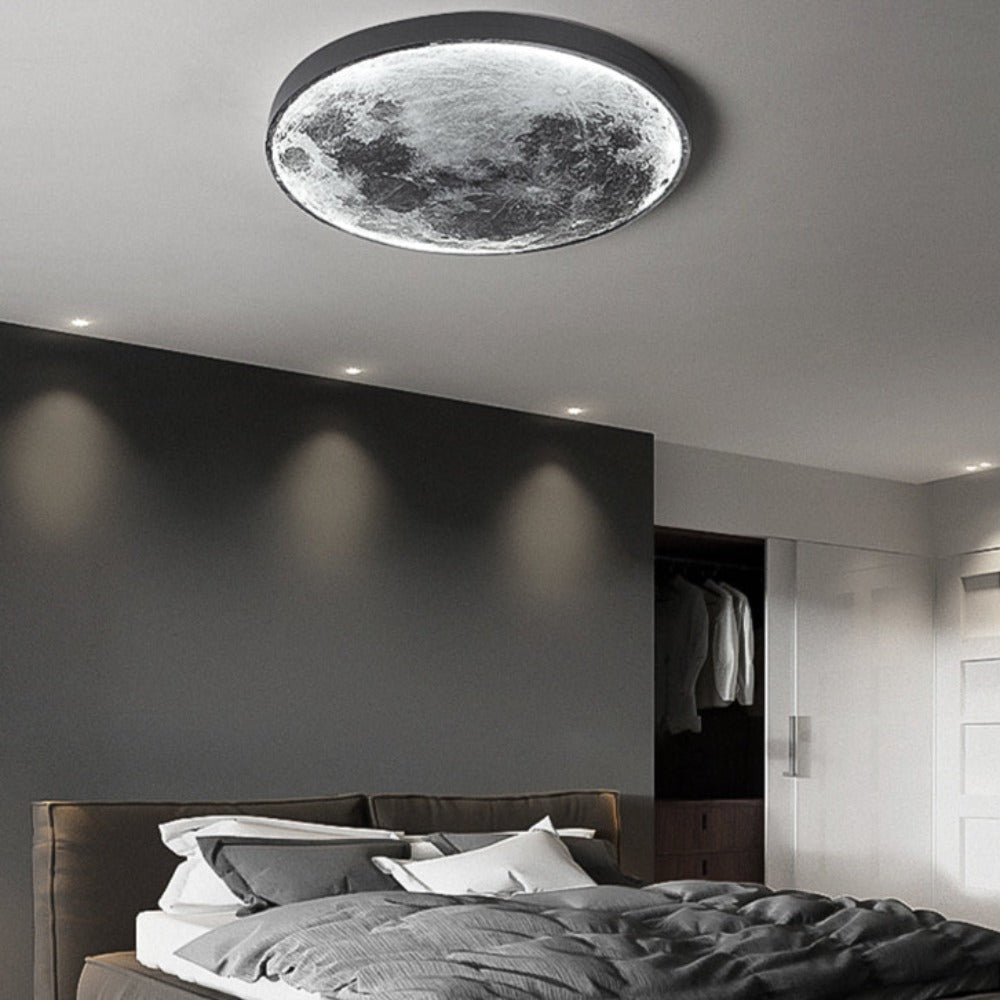 Dekorativ 3D månelampe. Kan monteres på tak eller vegg. LED-teknologi for energieffektivitet.