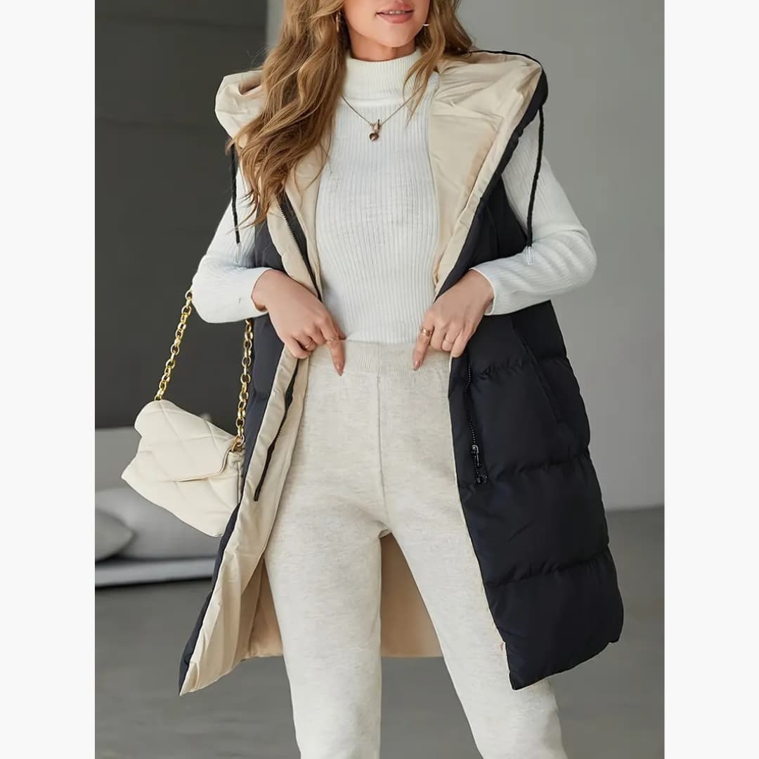 Ursula - Elegant quilted vest with zipper for women