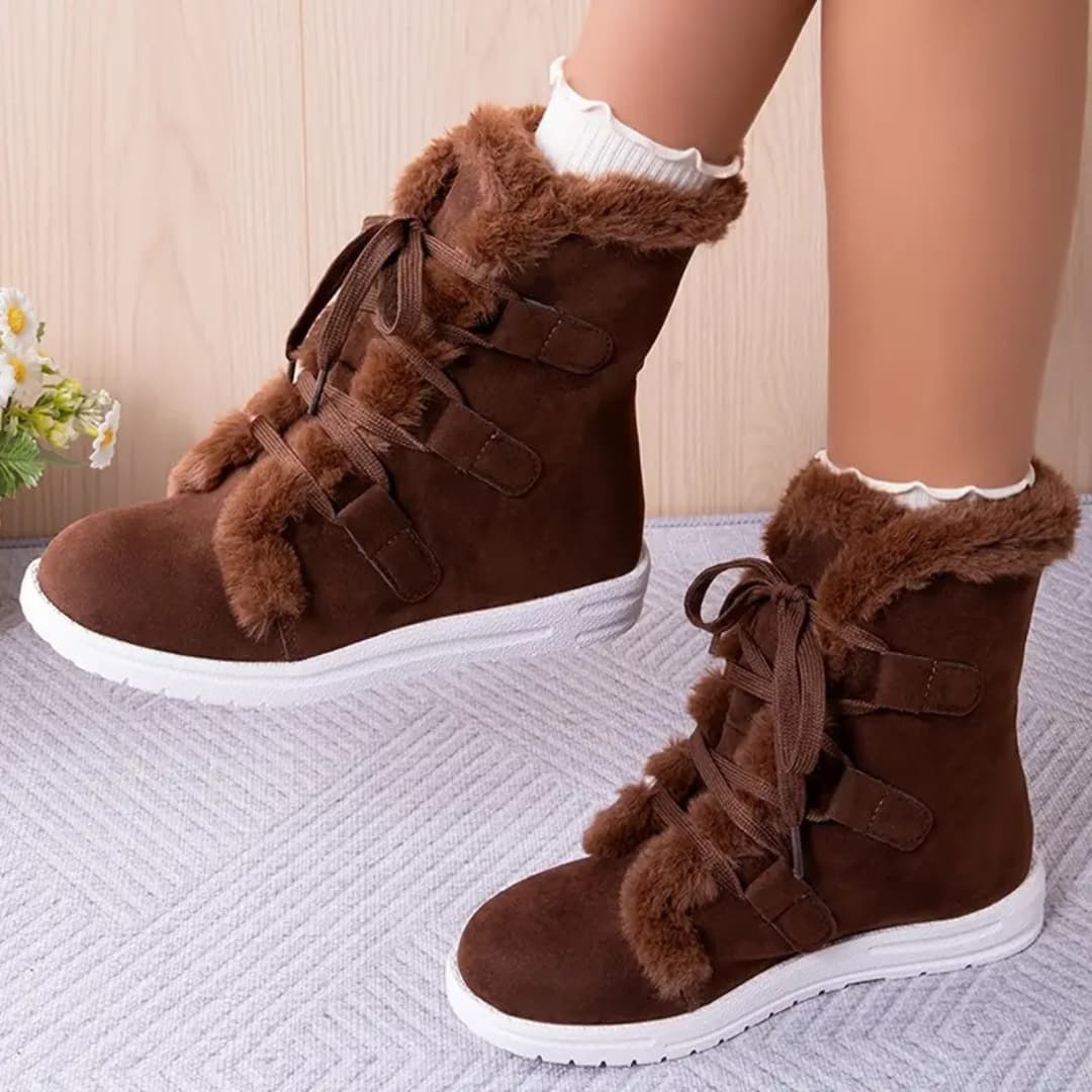 Olivia - Stylish flat lace-up boots for women