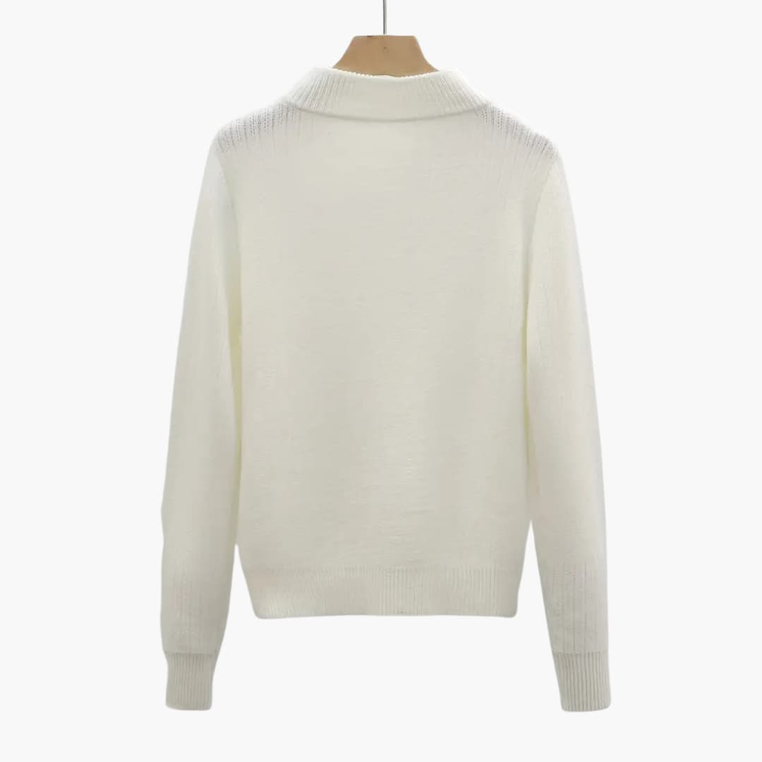 Francesca - Cozy sweater with mocha collar for women