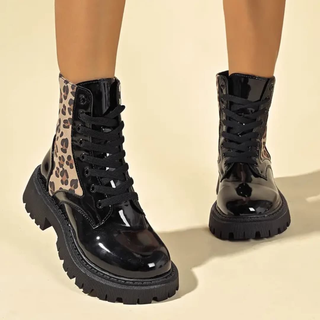 Kendall - Trendy ankle boots with leopard print for women