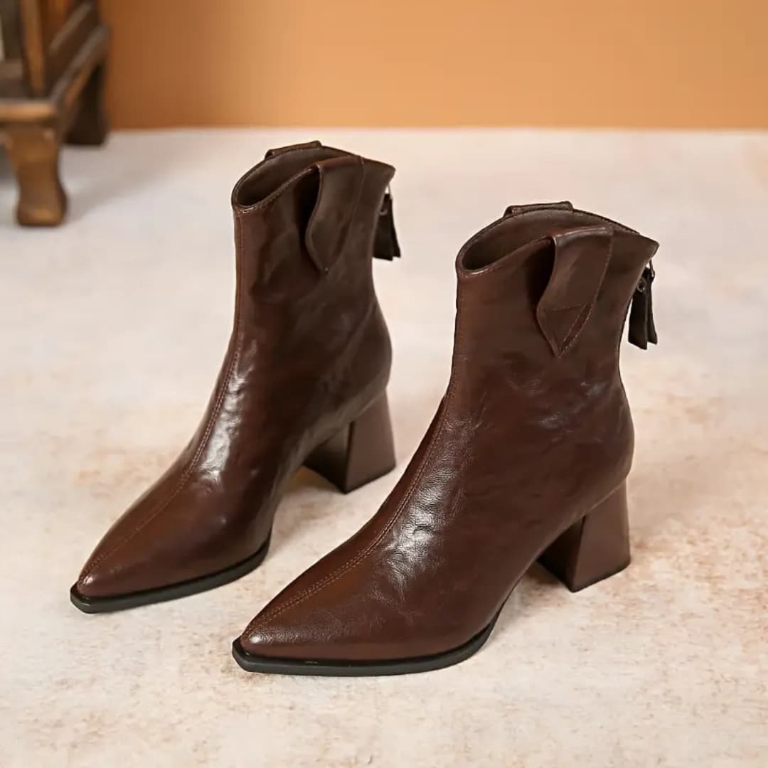 Jemima - Sophisticated ankle boots with pointed heel for women