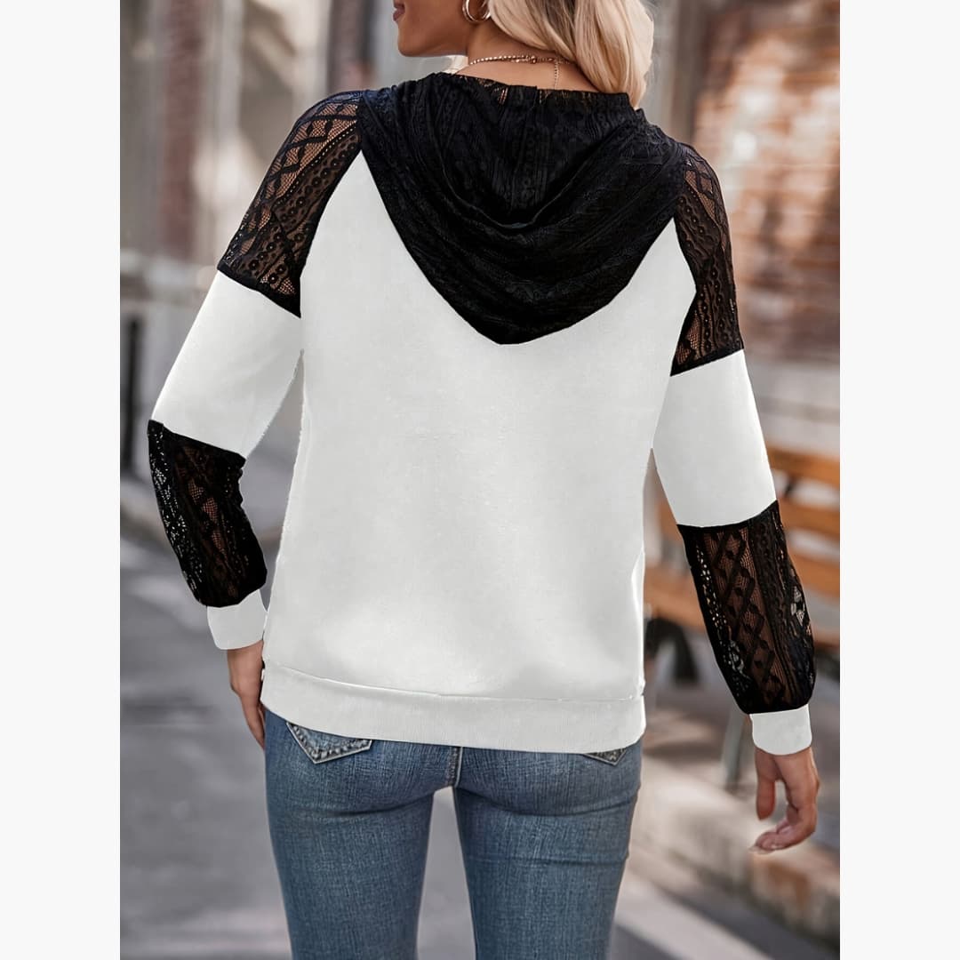 Dianne - Stylish hoodie with lace for women