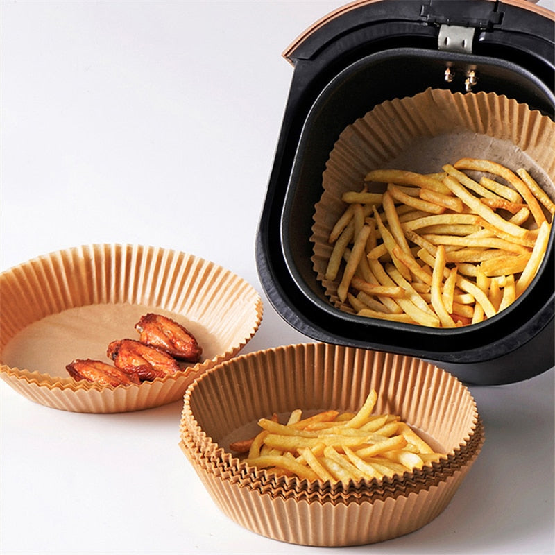 Praktisk airfryer bakepapir, 50 stk. for problemfri bruk i airfryeren