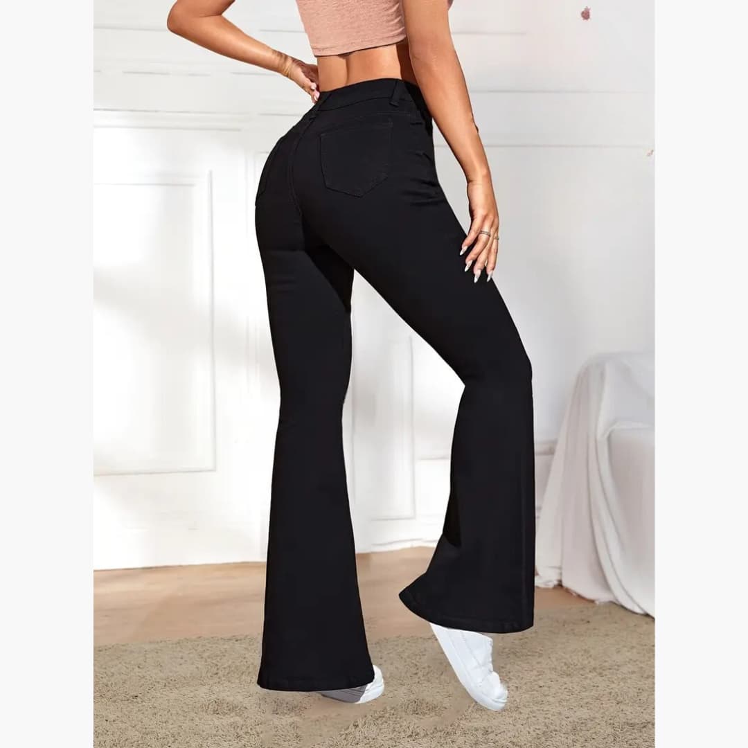 Greta - Warm fleece-lined Flare jeans for women