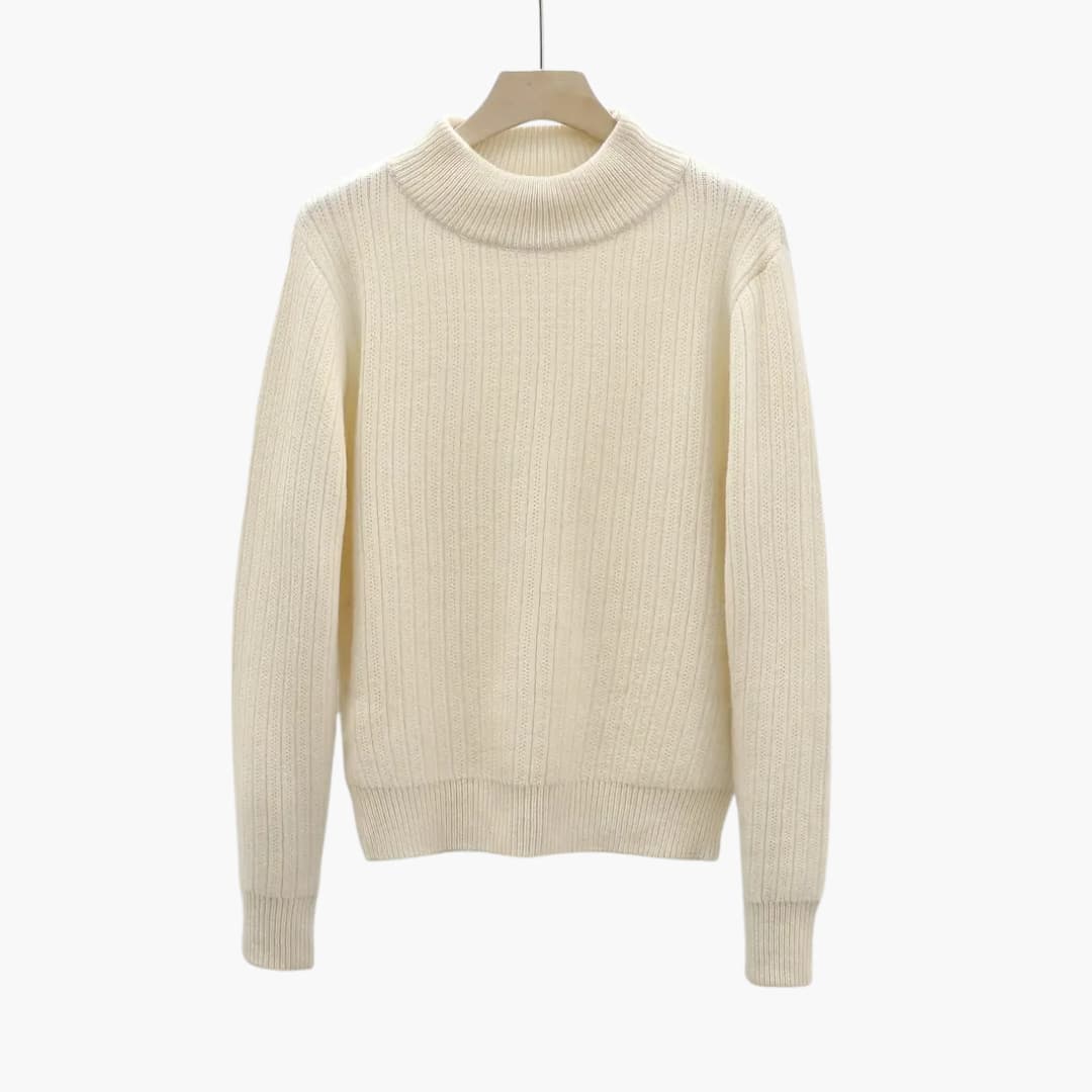 Francesca - Cozy sweater with mocha collar for women