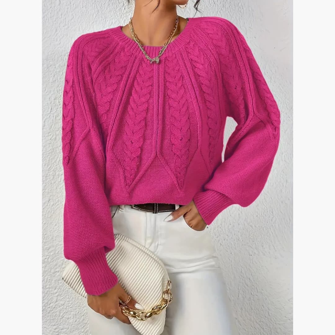 Coraline - Classic cable-knit sweater for women