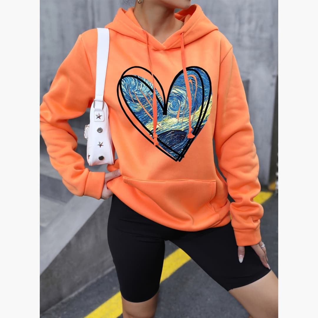 Corinne - Hoodie with heart print for women