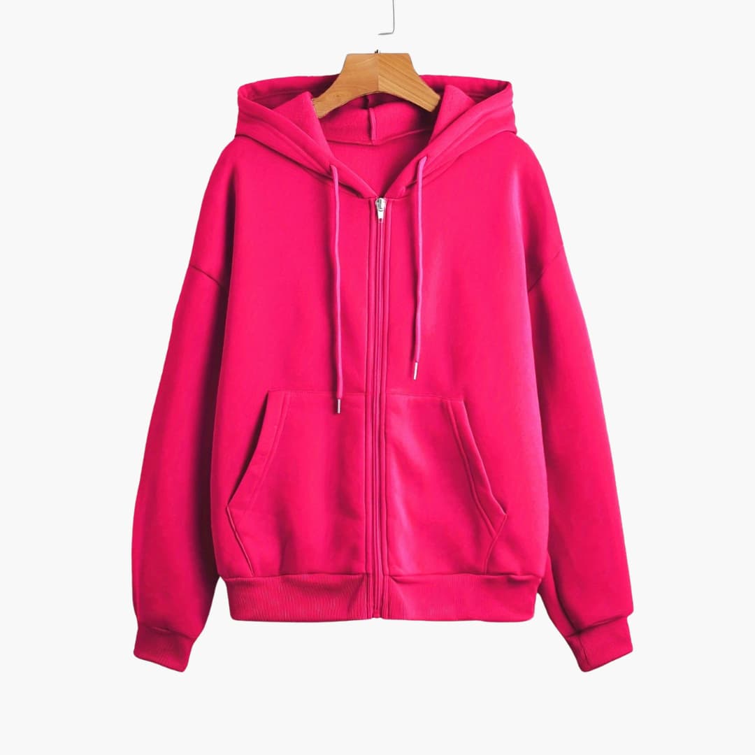 Cecile - Colored hoodie with zipper for women
