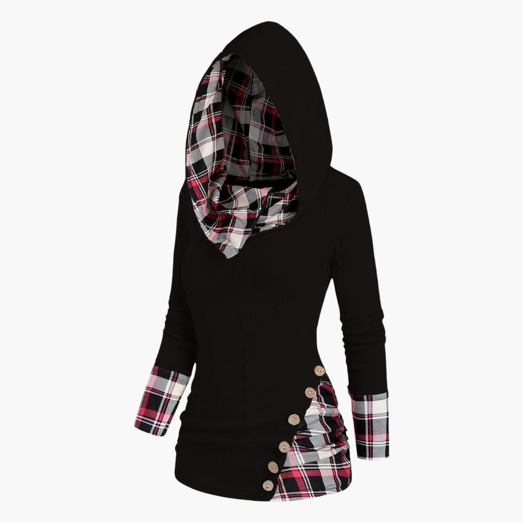 Carla - Stylish cable-knit hoodie for women