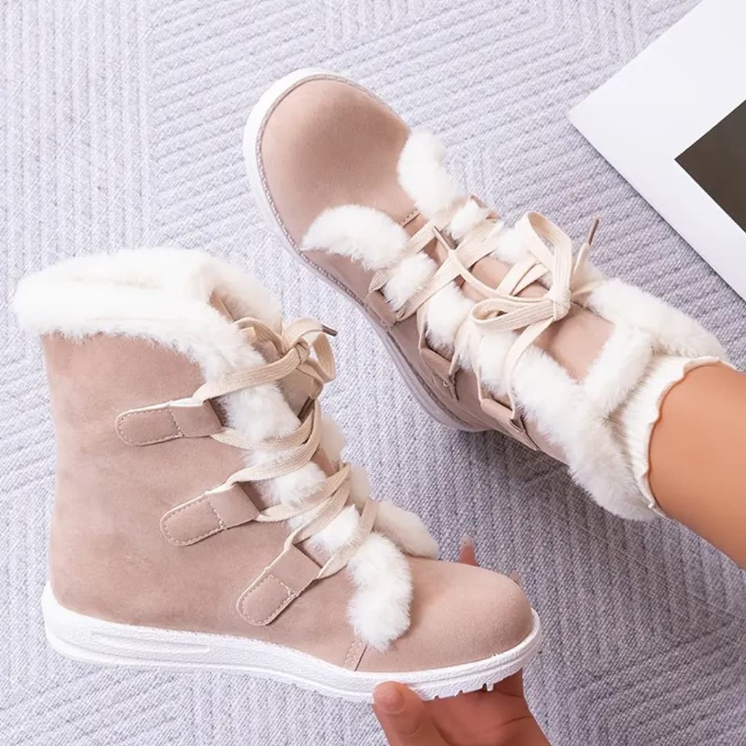 Olivia - Stylish flat lace-up boots for women