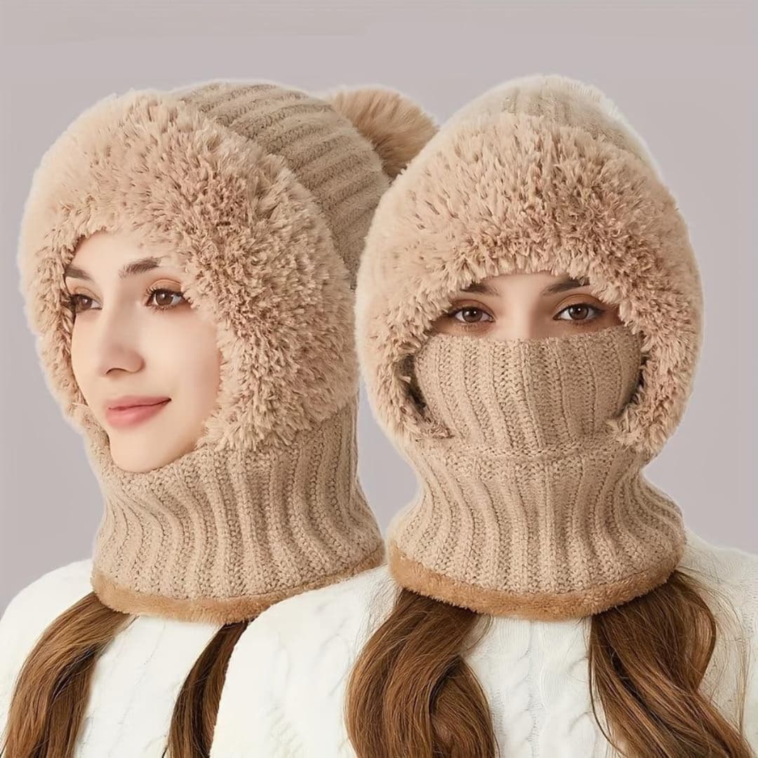 Sherpa Fleece Balaclava Windproof Adjustable Ski Mask with Neck Warmer