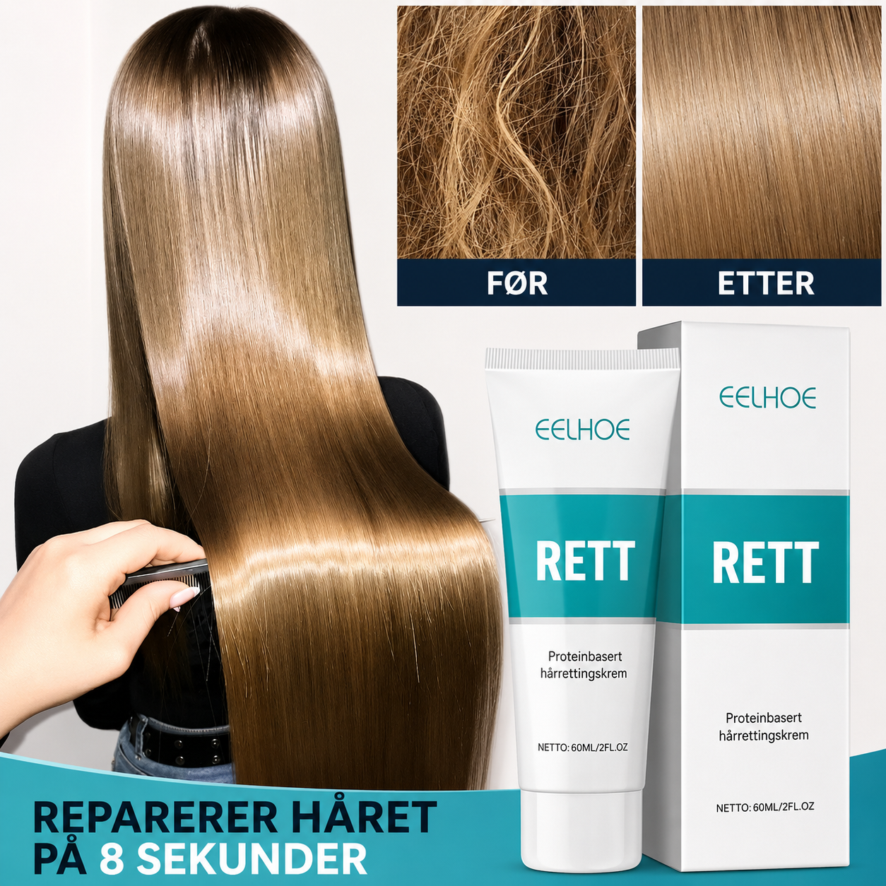 Silk & Gloss | Hårrettingkrem uten varme