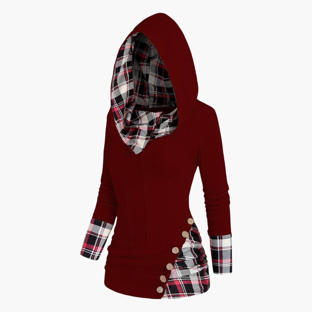 Carla - Stylish cable-knit hoodie for women