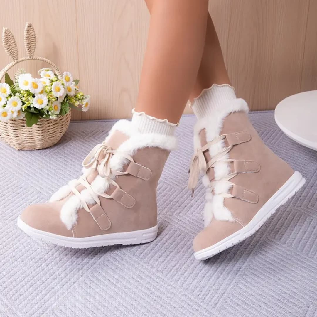 Olivia - Stylish flat lace-up boots for women