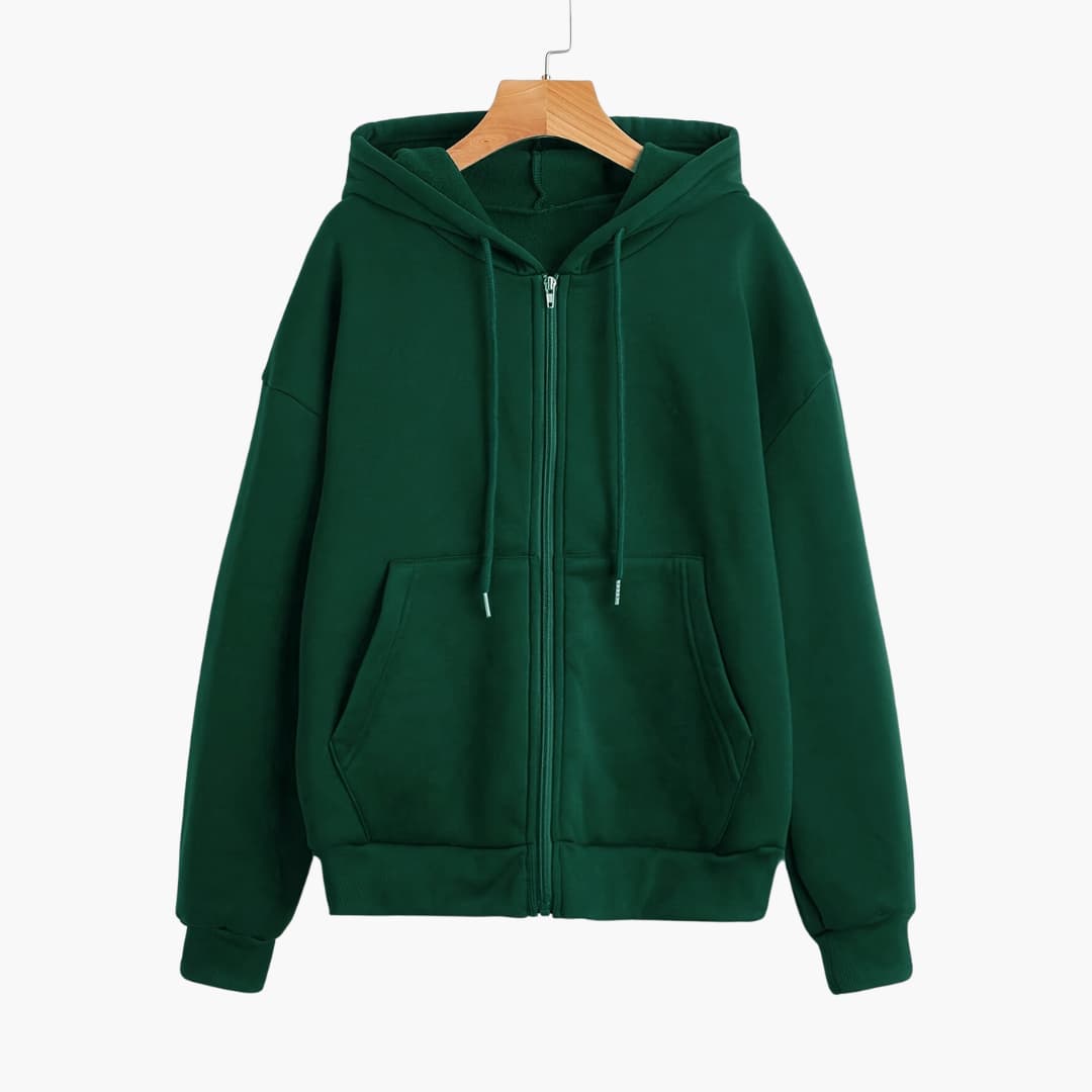 Cecile - Colored hoodie with zipper for women