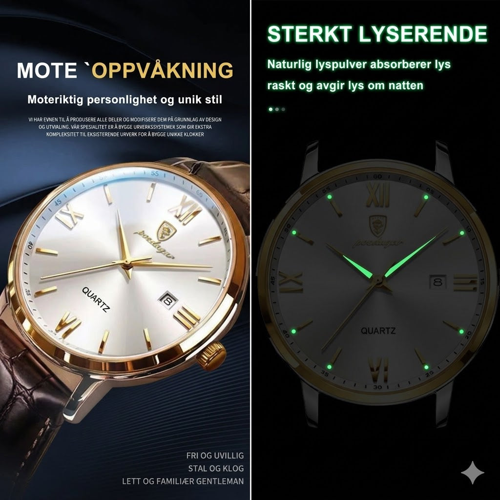 Luksuriøst Armbåndsur for Menn - Elegant Kvartsklokke