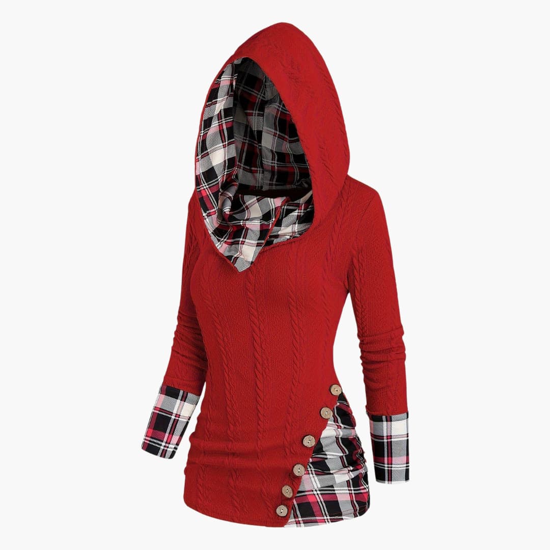 Carla - Stylish cable-knit hoodie for women