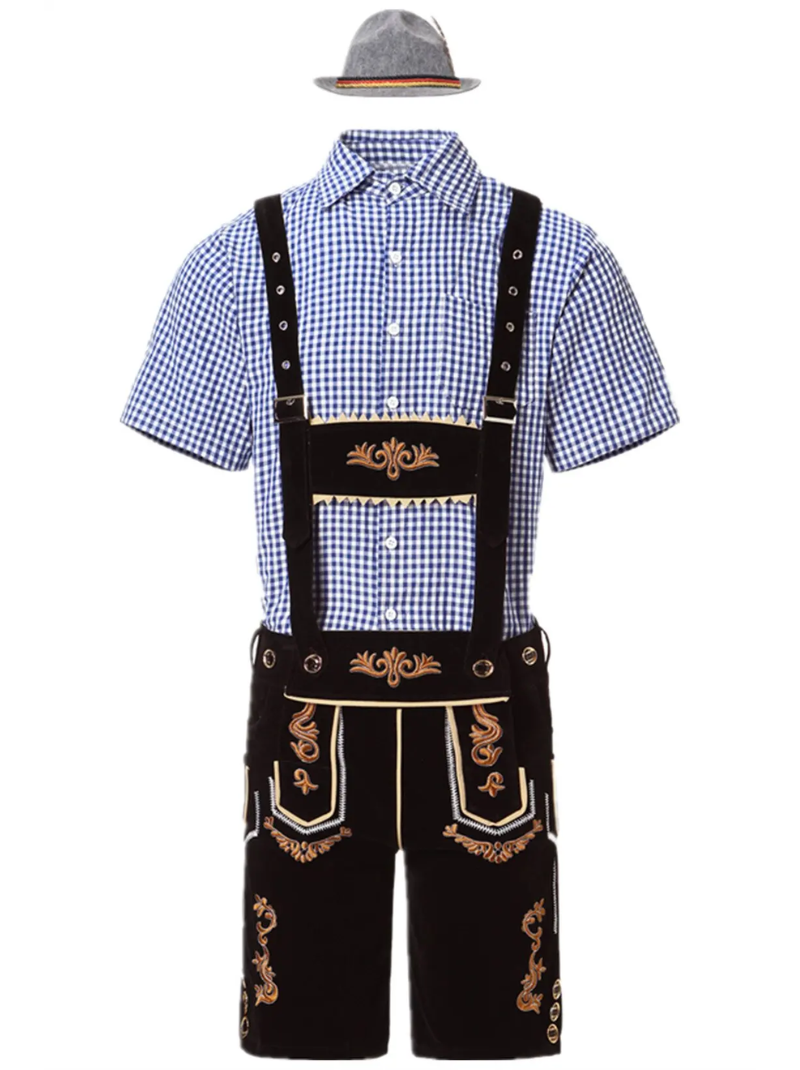 Mannlig tysk Oktoberfest lederhosen kostyme