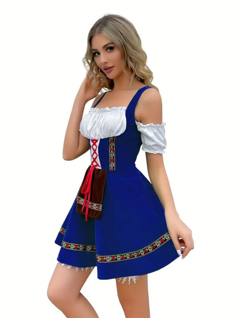 Oktoberfest Dirndl kjole med slips for damer