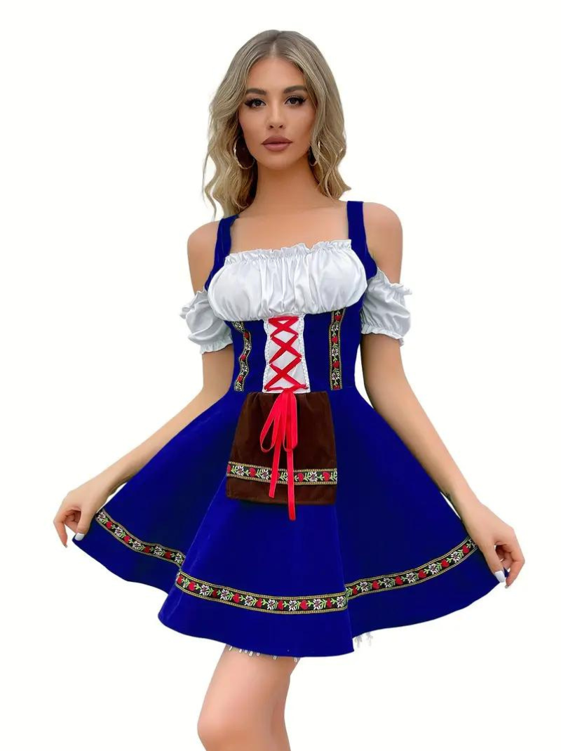 Oktoberfest Dirndl kjole med slips for damer