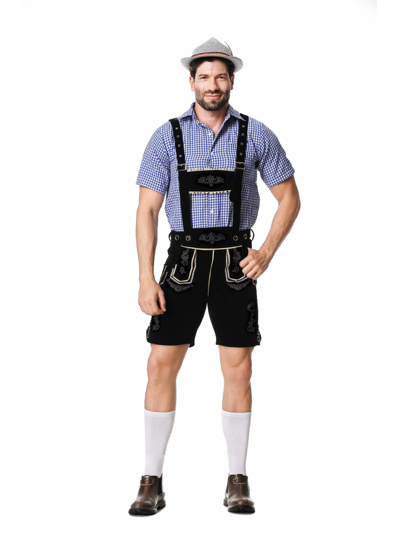 Mannlig tysk Oktoberfest lederhosen kostyme