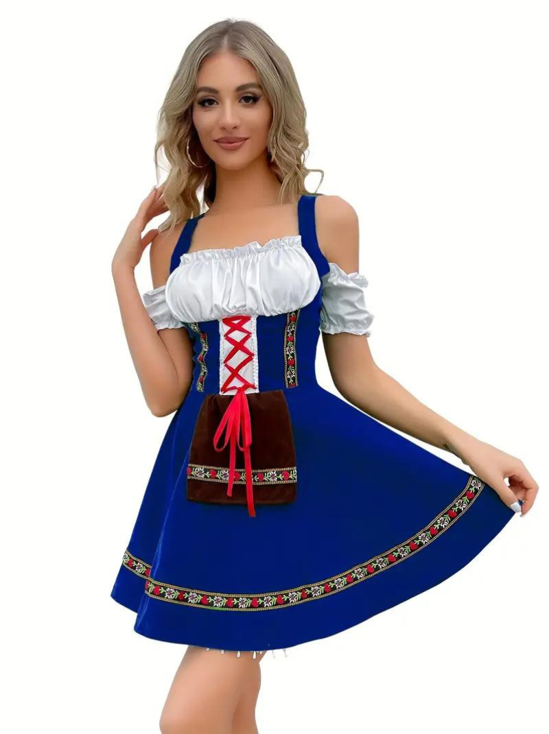 Oktoberfest Dirndl kjole med slips for damer