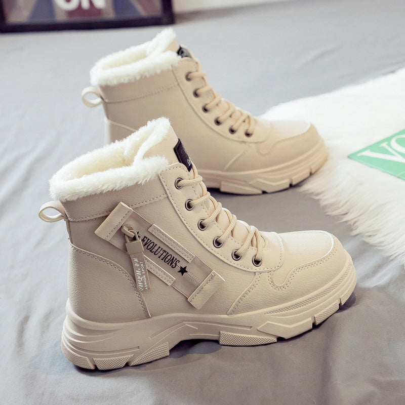 Thermal snow boots with zipper for women