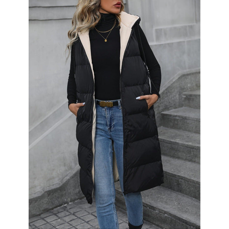 Catharina - Stilig puffy vest med glidelås for dame