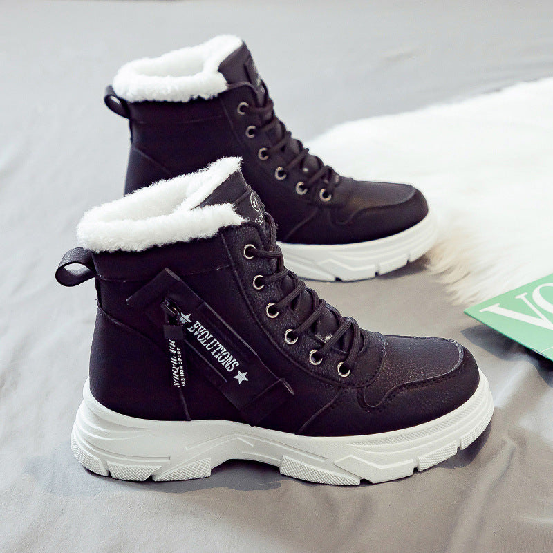 Thermal snow boots with zipper for women