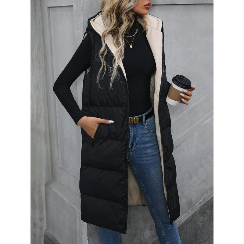 Catharina - Stilig puffy vest med glidelås for dame