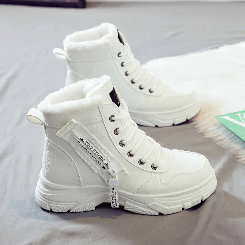 Thermal snow boots with zipper for women