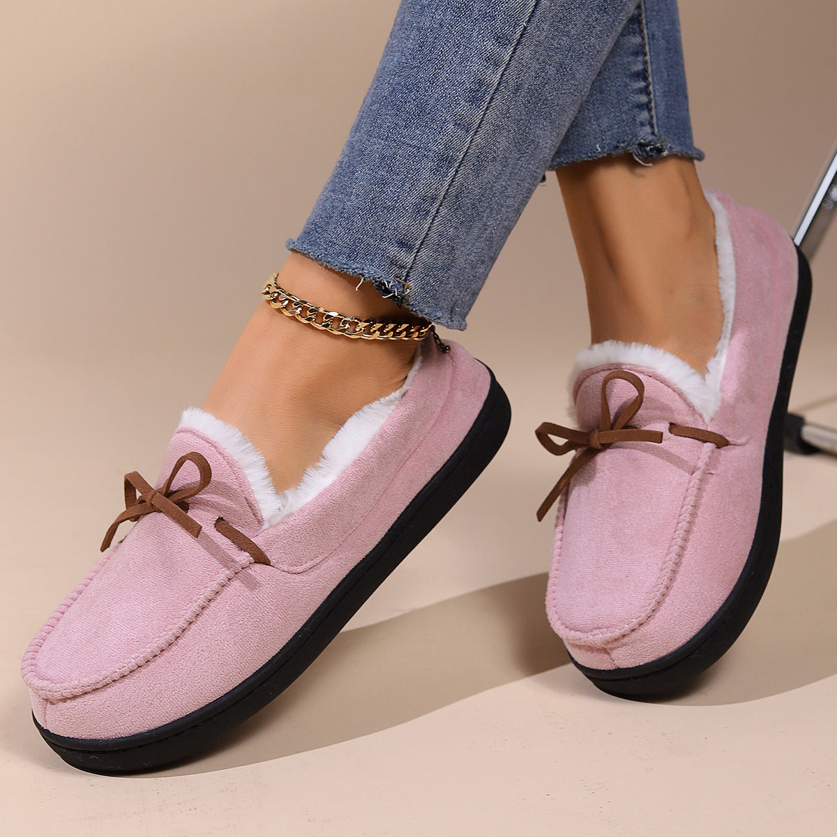 Bianca - Soft lined slippers with soft sole for women