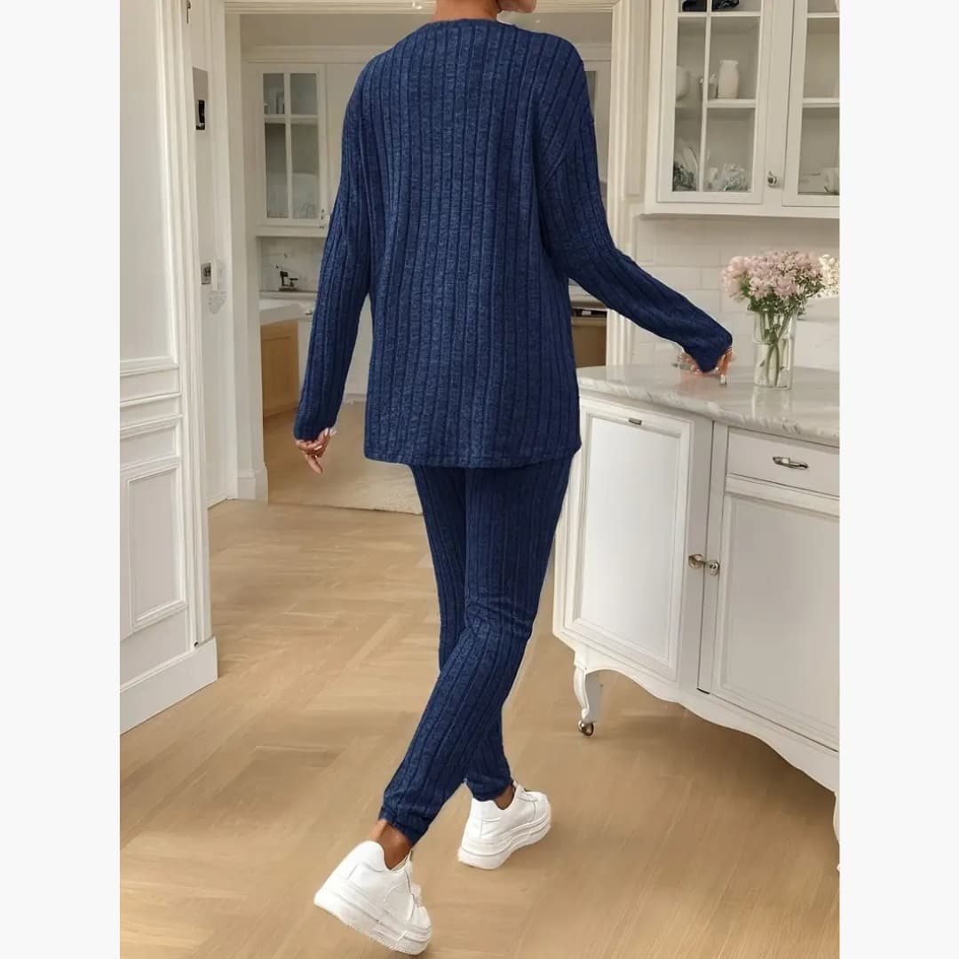 Delphine - 2-piece set in cozy ribbed knit for women