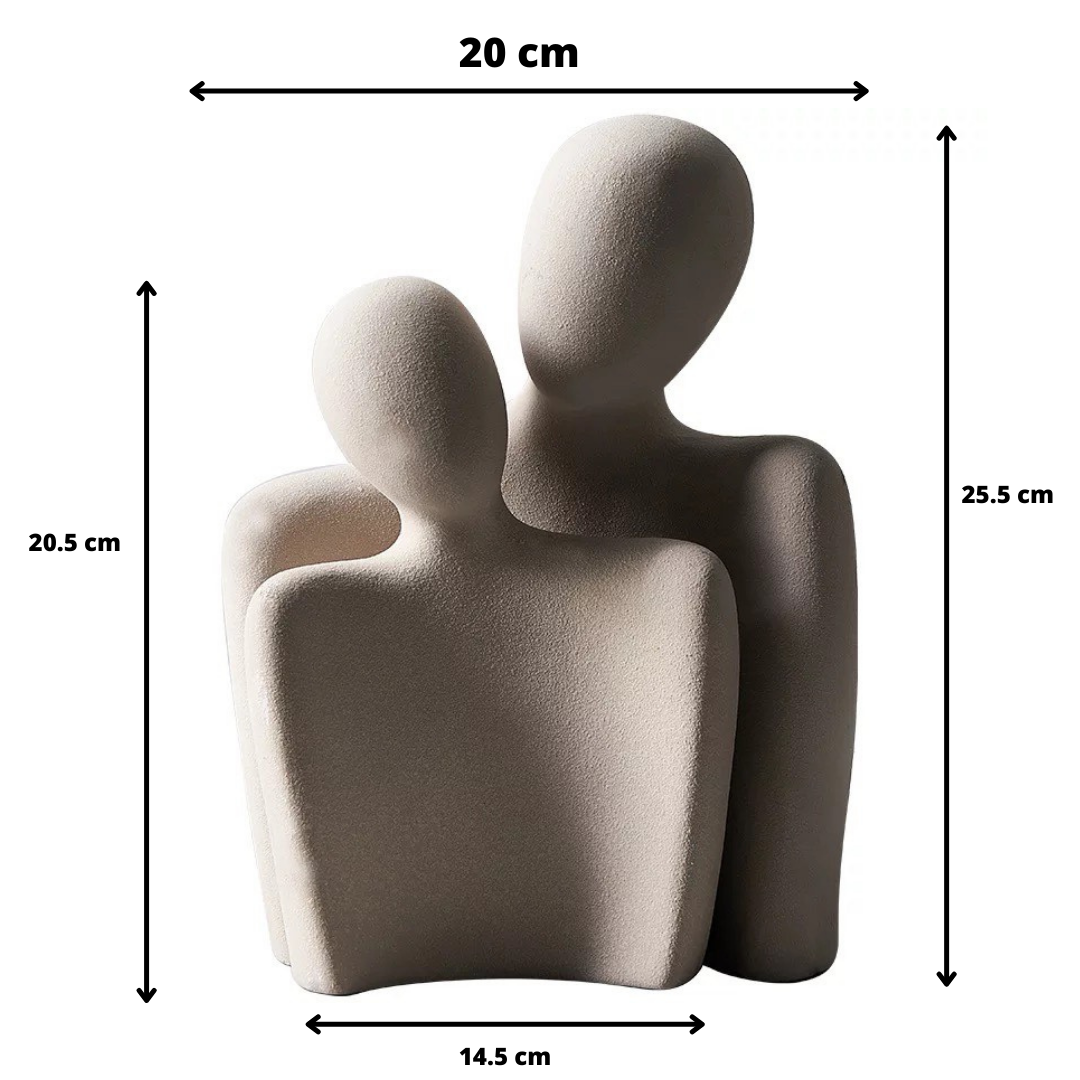 Elegant abstrakt kjærlighetsstatue, ideell bryllupsgave eller jubileumsgave. Flott moderne hjemmedekorasjon.