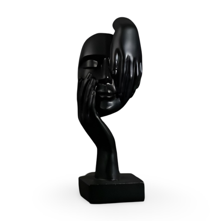 Moderne skulptur som forestiller en abstrakt tenker, ideell for interiørdesign.