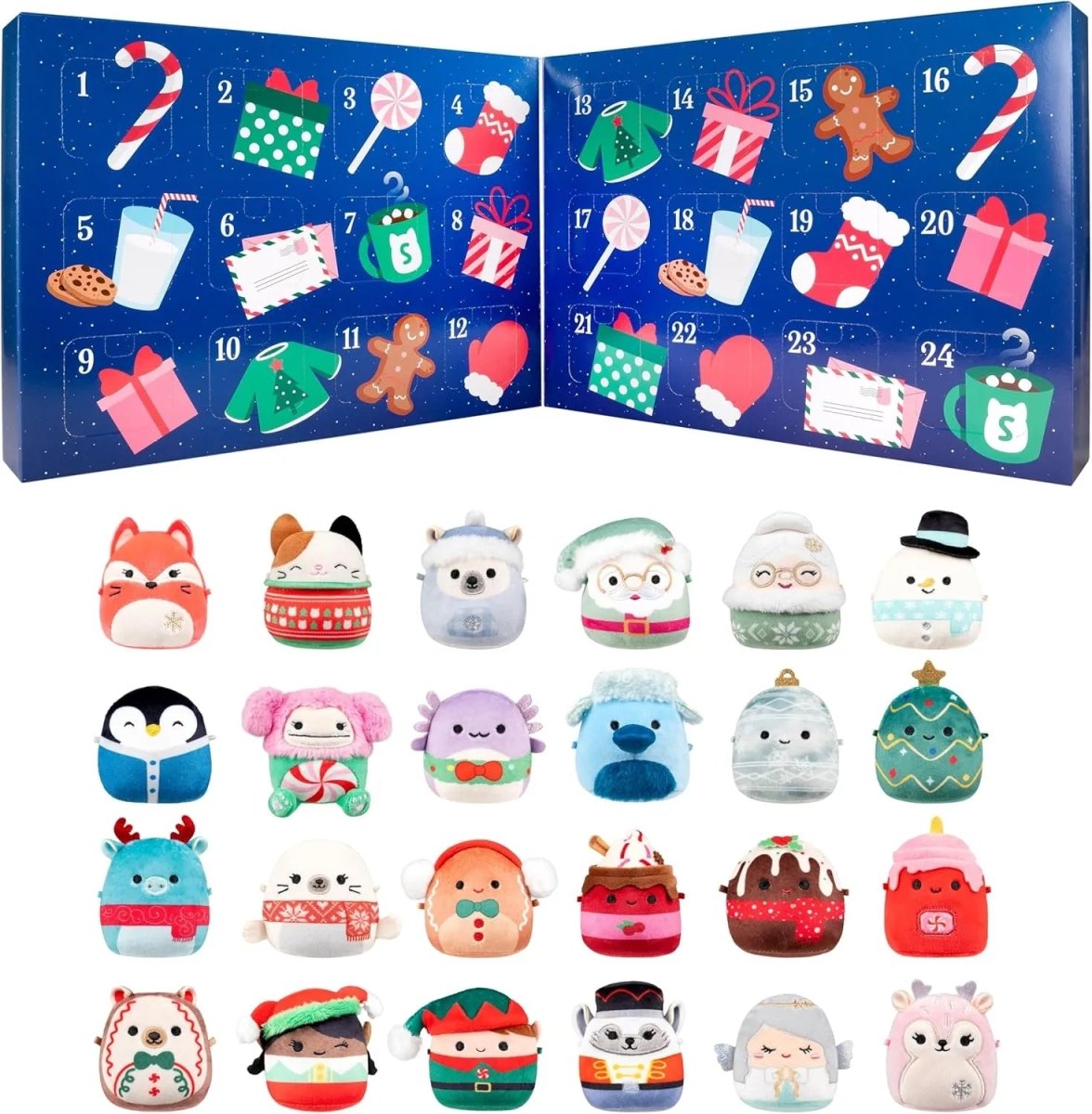 Adventskalender for barn med 24 Mikromallow-figurer, klar til å overraske hver førjulsdag
