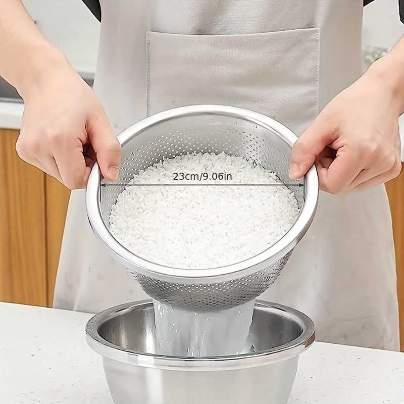 Stor miksebolle i rustfritt stål, ideell for baking, matlaging og prepping. Holdbart kjøkkenverktøy.