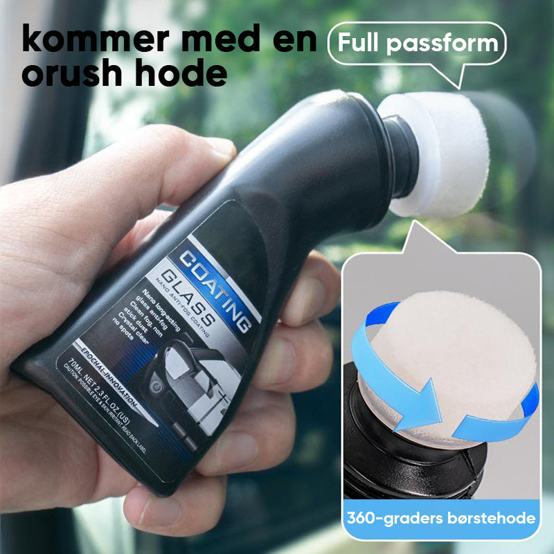 "Anti-dugg beleggmiddel flaske for klar sikt, 70ml væske, motvirker dugg på hjelmer, speil og frontruter. Enkel påføring."