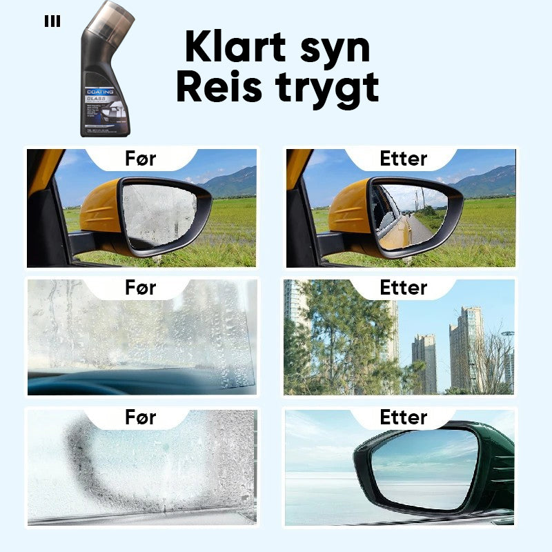 "Anti-dugg beleggmiddel flaske for klar sikt, 70ml væske, motvirker dugg på hjelmer, speil og frontruter. Enkel påføring."