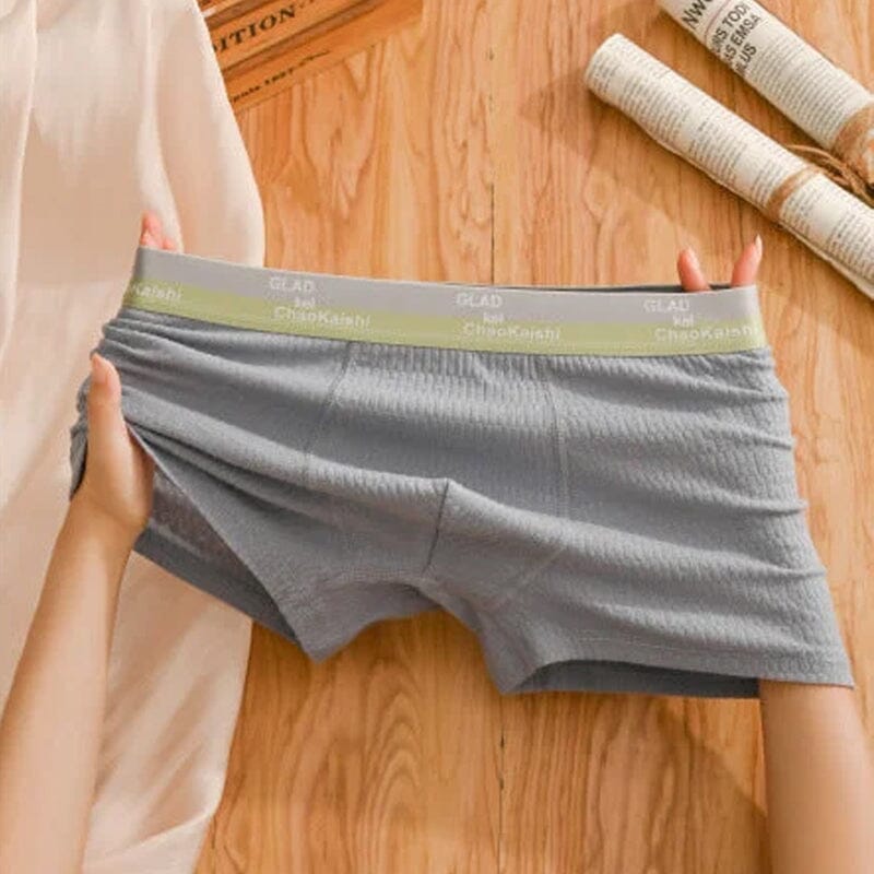 "Antibakteriell herreboksershorts i bomull, svart, pustende og komfortabel, med elastisk passform og klassisk design."