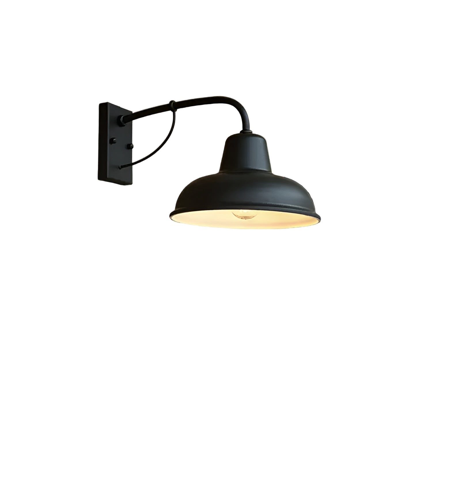 Antikk svart vegglampe for innendørs/utendørs. Rustikk industriell design, perfekt for vintage hjem.